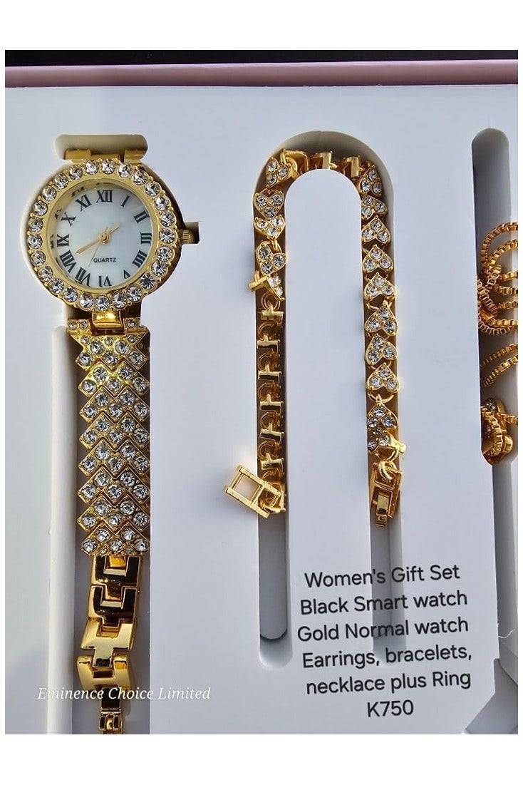 AWALOR Awalor 7 in 1 set A58 plus Suit with 2 straps Earrings bracelets necklaces set BT Call 2.02inch women smartwatch - Image 5