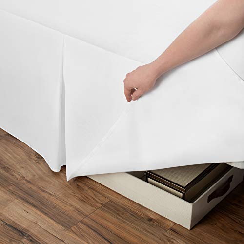 Spacemaker Space Maker Extra-Long 21" Drop Length Bed Skirt, Queen, White - Image 3