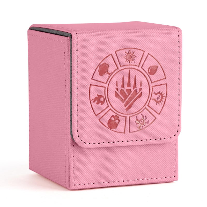 Arkeiliy Card Deck Box 110 Storage MTG Deck Box with 50 Pcs Card Sleeve Collectible Trading Card Cases for Magic Commander and More Pink - Image 2