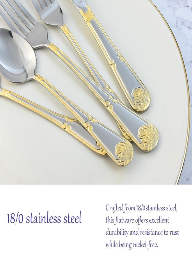 MUJINON Modern Silverware Set for 8, 40-Piece 18/0 Stainless Steel Flatware Set, Heavy Duty Luxury Cutlery for Decoration, Halloween, Thanksgiving, Christmas, Party, Gift, Housewarming - Image 5
