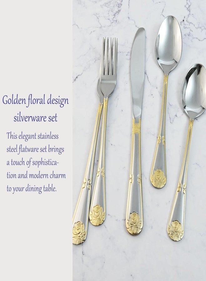 MUJINON Modern Silverware Set for 8, 40-Piece 18/0 Stainless Steel Flatware Set, Heavy Duty Luxury Cutlery for Decoration, Halloween, Thanksgiving, Christmas, Party, Gift, Housewarming - Image 3
