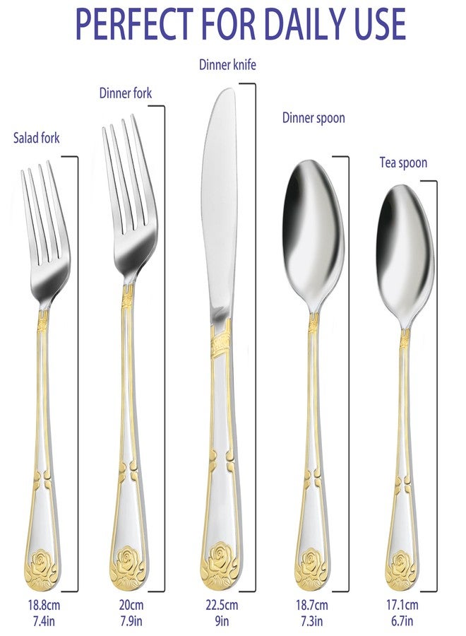 MUJINON Modern Silverware Set for 8, 40-Piece 18/0 Stainless Steel Flatware Set, Heavy Duty Luxury Cutlery for Decoration, Halloween, Thanksgiving, Christmas, Party, Gift, Housewarming - Image 4