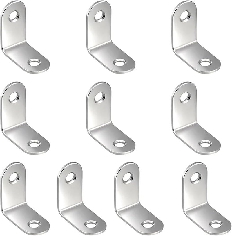 50 Pcs L Shaped Right Angle Bracket with Screws Cabinet Connector Support Frame Metal - Image 4