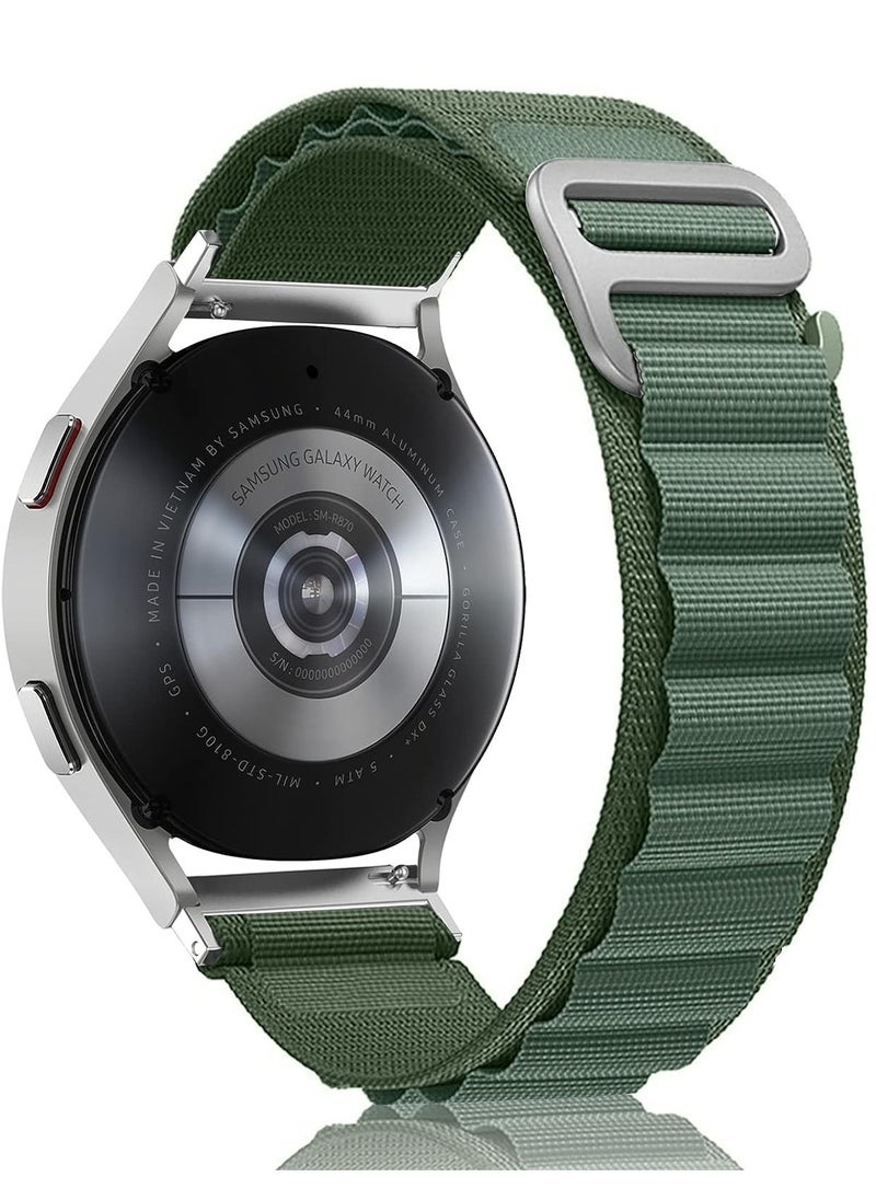 Generic - 20mm Stretch Nylon Metal Alpine Loop Woven Strap For Xiaomi Huami Amazfit Bip Younth - With Titanium G Hook Olive Green - Image 1