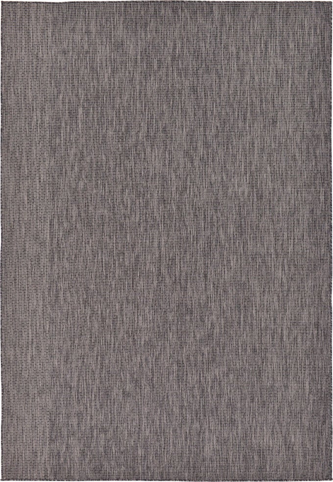 COLLECTION CASUAL TRANSITIONAL SOLID HEATHERED INDOOROUTDOOR FLATWEAVE AREA RUG 7 1 X 10 RECTANGLE BLACKIVORY