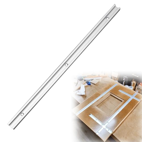 Serplex® Aluminum 400mm Double-Cut Profile Universal 3/4 T-Track with Predrilled Mounting Holes, 30 Type T Track for Woodworking Jigs and Fixtures, Drill Press Table,(15.75in) - Image 1