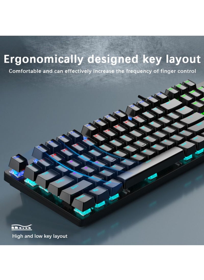 104 Keys Mechanical Keyboard USB Wired LED Backlight Suspension Keycap Blue Switch Gaming Keyboard for Gaming Typing Office Black - pzsku/Z1BCE45EB814ECD6DADEAZ/45/_/1661782164/49f82064-3f63-453a-a521-0fa2675afbdc