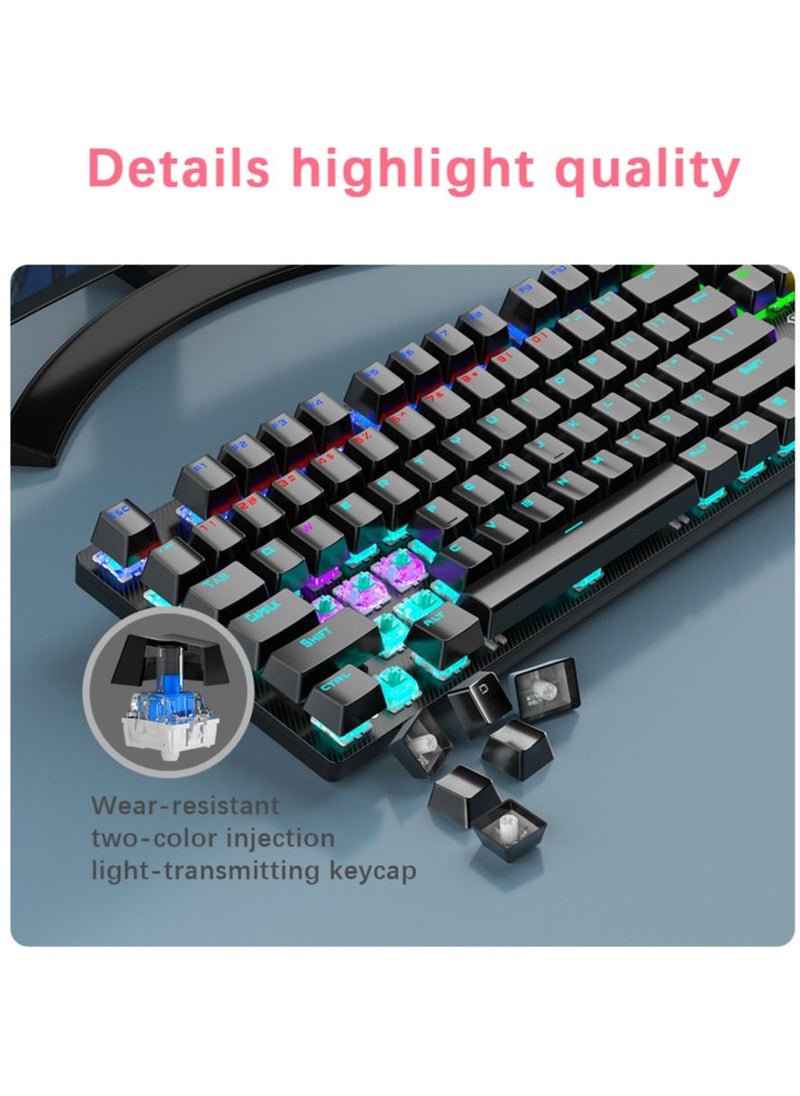 104 Keys Mechanical Keyboard USB Wired LED Backlight Suspension Keycap Blue Switch Gaming Keyboard for Gaming Typing Office Black - pzsku/Z1BCE45EB814ECD6DADEAZ/45/_/1661782164/6ea194fd-d224-4ce4-8a7e-89ae90842b27