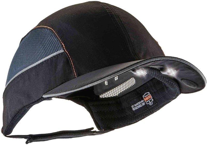 Ergodyne Ergodyne  8960 Short Brim Blk Bump Cap Led Lighting Tech 23370Black  - Image 1