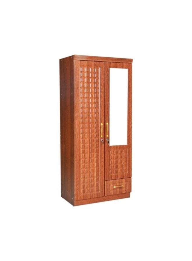 ABX HOME Shaku 2 Door Wooden Wardrobe, Cabinet Cupboard Engineered Wood Perfect Modern Stylish Heavy Duty With Mirror - Image 1