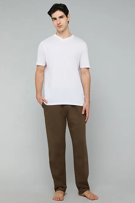 أر أند بي Solid Lounge Pants with Drawstring Waist