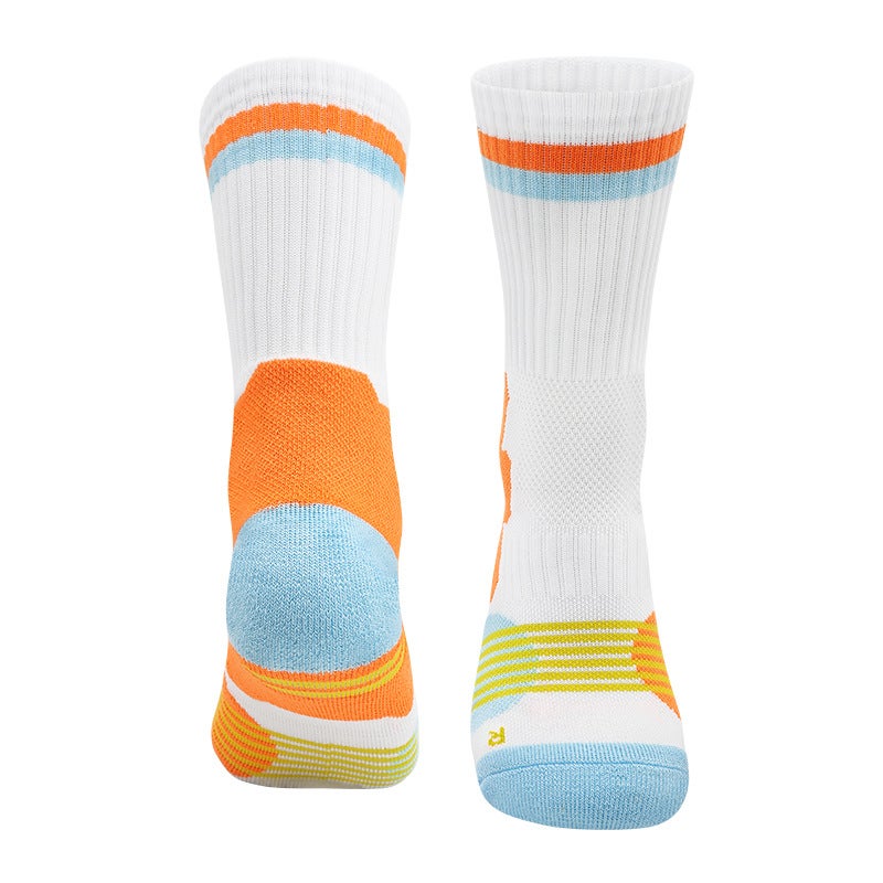 Generic Kids Basketball Non-Slip Socks Summer High-Top B black/yellow - Image 3