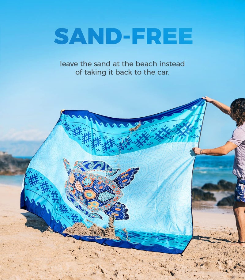 OCOOPA Beach Blanket Waterproof Sandproof, 10'X 9' Extra Large, Soft and Sturdy, Light Weight and Portable, Perfect for Beach Vacation, Famlily Park Picnic, Travel Camping, Outdoor Gifts - Image 5