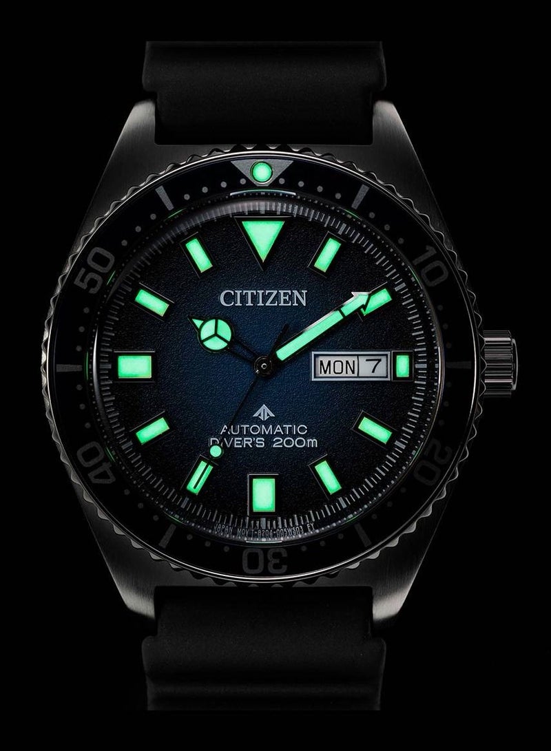 CITIZEN Promaster 200m Automatic Blue Dial Rubber Strap Men's Watch NY0129-07L - Image 4