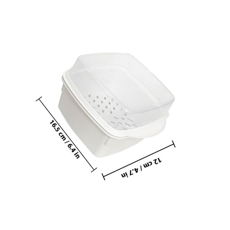 Double Layer Microwave Steamer Basket with Lid Heat Resistant Plastic Vegetable Cooker - Image 3