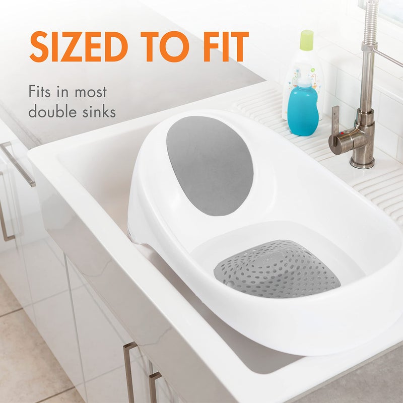 Boon Soak 3 Stage Baby Bathtub - Baby Bath Tub with Three Support Positions for Newborn to Toddlers - Color Changing Drain Plug for Ideal Bath Temperature - Gray - Ages 0 to 18 Months and Up - Image 4