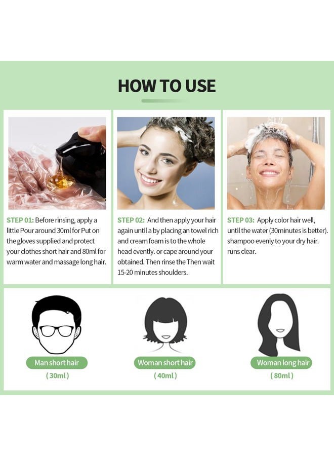 Leorx Instant Hair Dye Shampoo For Gray Hair, 500ml - 3 In 1 Herbal Coloring For Women & Men - Dark Brown Color, Ammonia Free - Tintes Para El Cabello Profesional - Image 5