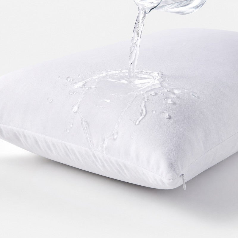 TM HOME Waterproof Hotel Pillow Protector, Hidden Zipper, Soft Protective Cover, White - Image 5