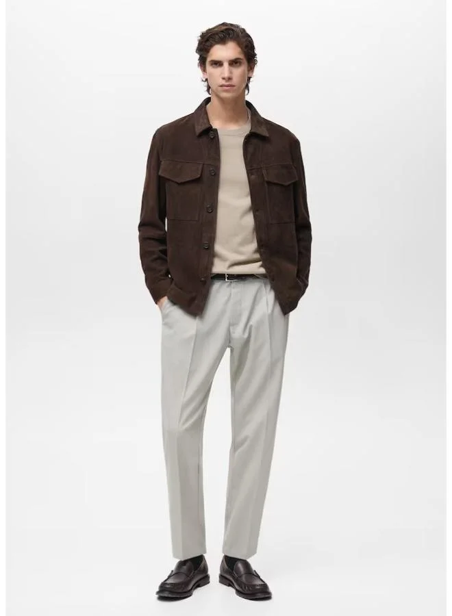 مانجو مان Cotton Fine-Knit T-Shirt