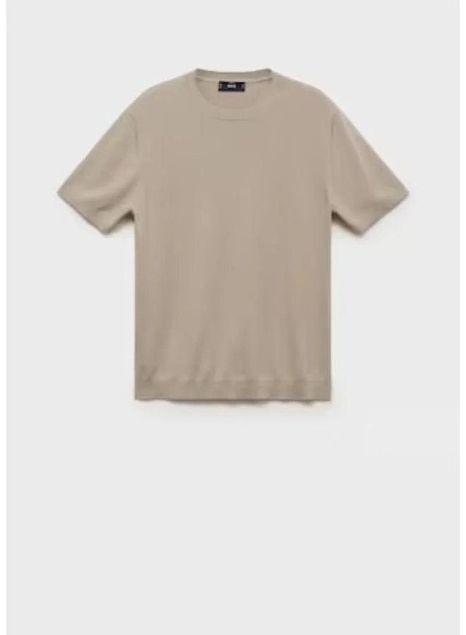 مانجو مان Cotton Fine-Knit T-Shirt