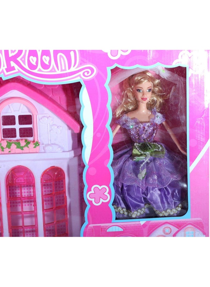 دريم مجموعة لعب بيت الدمية مع أثاث ودمية للأطفال - Image 3