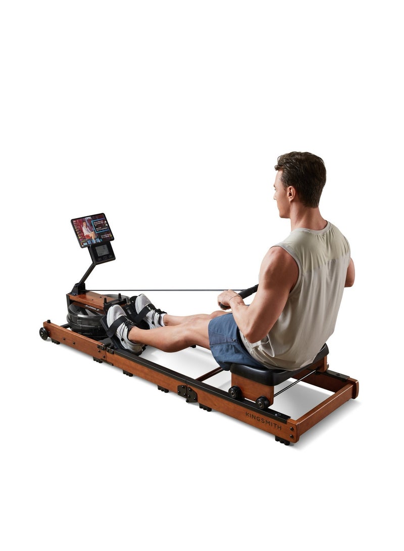 Kingsmith WR3L Water Resistance Rowing Machine | Trifold Water Power | All-in one Display | Patented Three-Fold Design | 5 levels of water resistance | Red Oak - Image 4