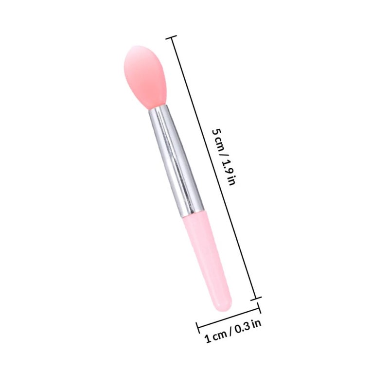 15pcs Silicone Lip Mask Applicator Brush Set with Red and Pink Handles, Non-stick Lipstick and Eyeshadow Makeup Tools for Travel and Daily Cosmetic Use - Image 2