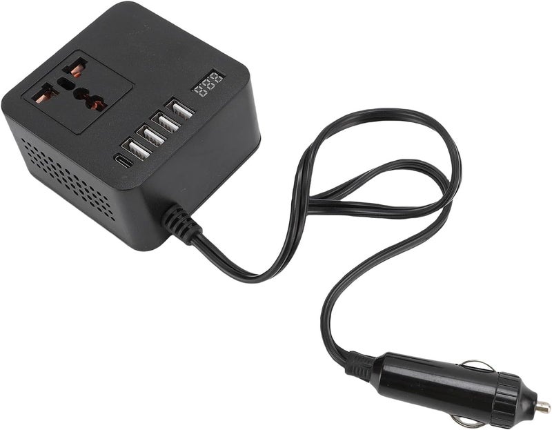 Drfeify Car Power Inverter, 150W 12V 24V to 220V 110V with Cigar Lighter Input, 4 USB and 1 Type C Port for Charging Electronics - Image 5