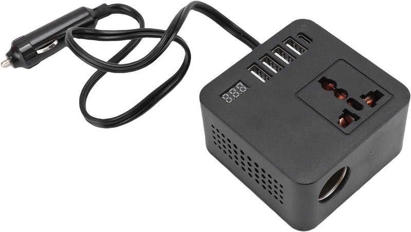 Drfeify Car Power Inverter, 150W 12V 24V to 220V 110V with Cigar Lighter Input, 4 USB and 1 Type C Port for Charging Electronics - Image 3