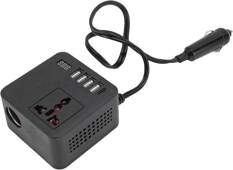 Drfeify Car Power Inverter, 150W 12V 24V to 220V 110V with Cigar Lighter Input, 4 USB and 1 Type C Port for Charging Electronics - Image 4
