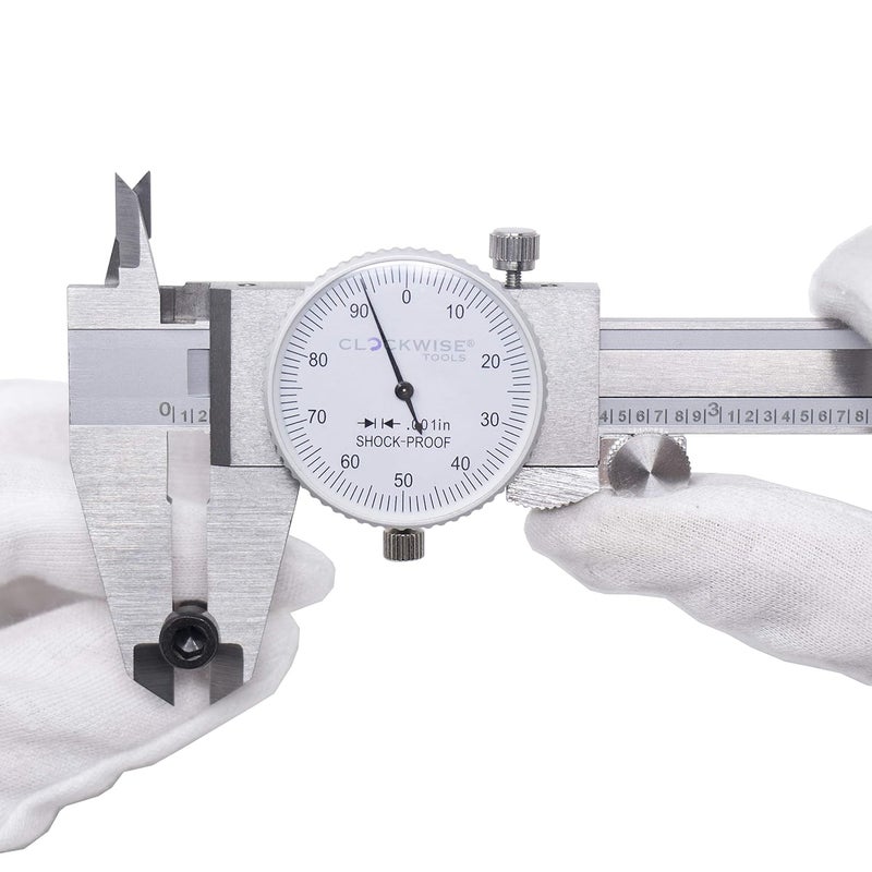 Clockwise Tools DDLR-0605 Pro Dial Caliper 0-6 Inch Double Shock Proof Stainless Steel Body SAE Measuring Tool - Image 4