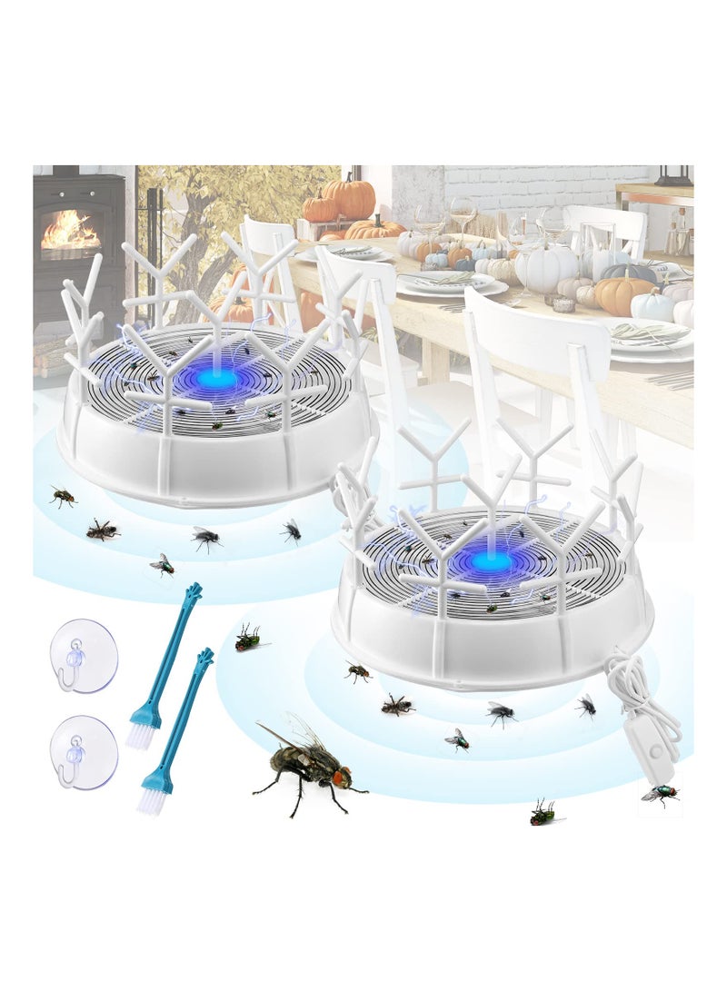 SYOSI جهاز صيد الذباب الكهربائي ٢ قطع، جهاز التحكم في الآفات، جهاز صيد الذباب الأوتوماتيكي، جهاز صيد ذباب المطبخ، جهاز صيد ذباب الفاكهة، جهاز صيد الذباب والبعوض، جهاز صيد الذباب الصامت، جهاز صيد الحشرات الآمن للداخل والخارج، أدوات طرد الذباب للمنزل والتراسات - Image 1