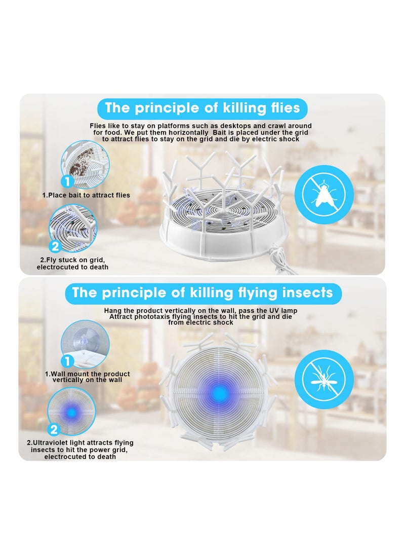 SYOSI جهاز صيد الذباب الكهربائي ٢ قطع، جهاز التحكم في الآفات، جهاز صيد الذباب الأوتوماتيكي، جهاز صيد ذباب المطبخ، جهاز صيد ذباب الفاكهة، جهاز صيد الذباب والبعوض، جهاز صيد الذباب الصامت، جهاز صيد الحشرات الآمن للداخل والخارج، أدوات طرد الذباب للمنزل والتراسات - Image 4