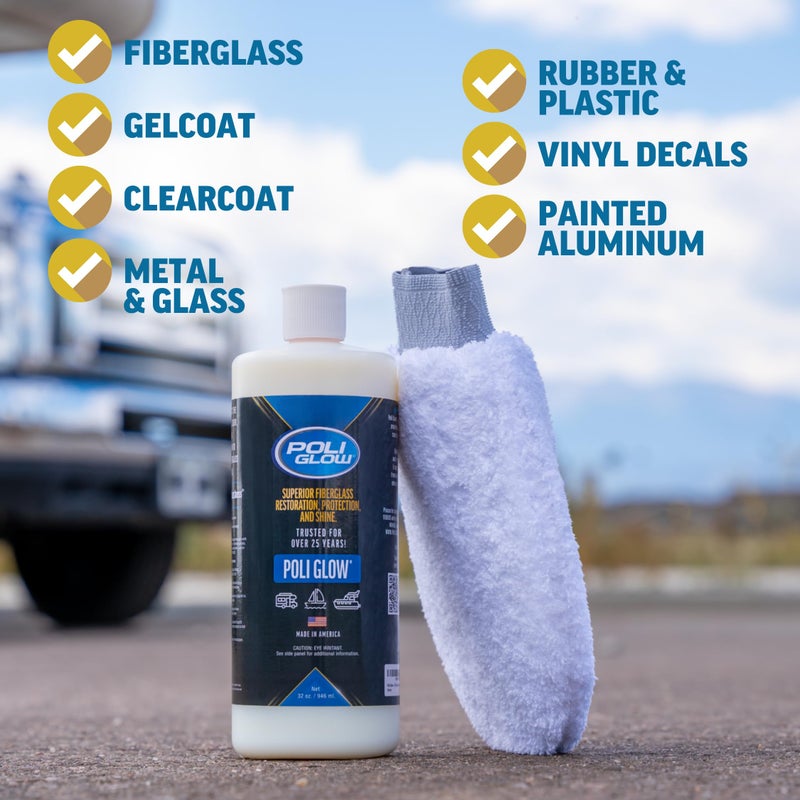 Poli Glow & Mitt Applicator — Fiberglass Restorer Plus Smooth Surface Applicator. - Image 4