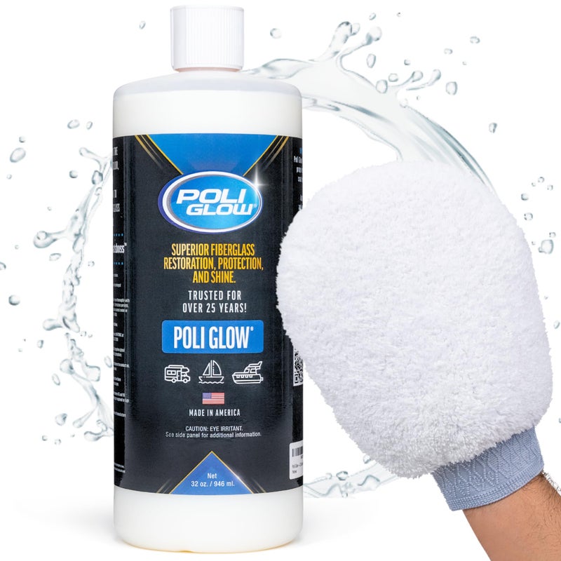 Poli Glow & Mitt Applicator — Fiberglass Restorer Plus Smooth Surface Applicator. - Image 1