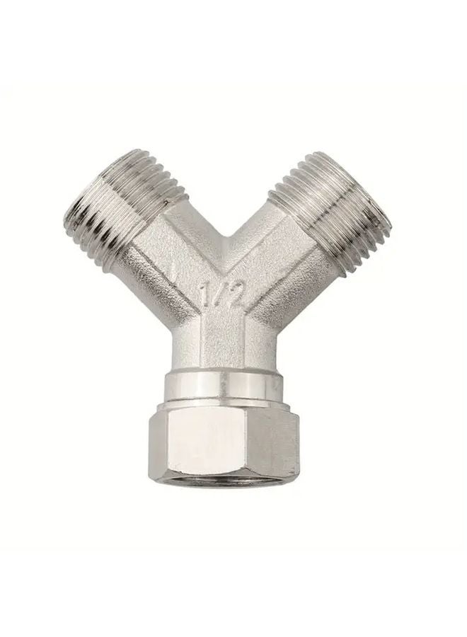 1Pc 1 2 Inch BSP Solid Brass Y Splitter Dual Water Tap Connector For Dishwasher - Image 1