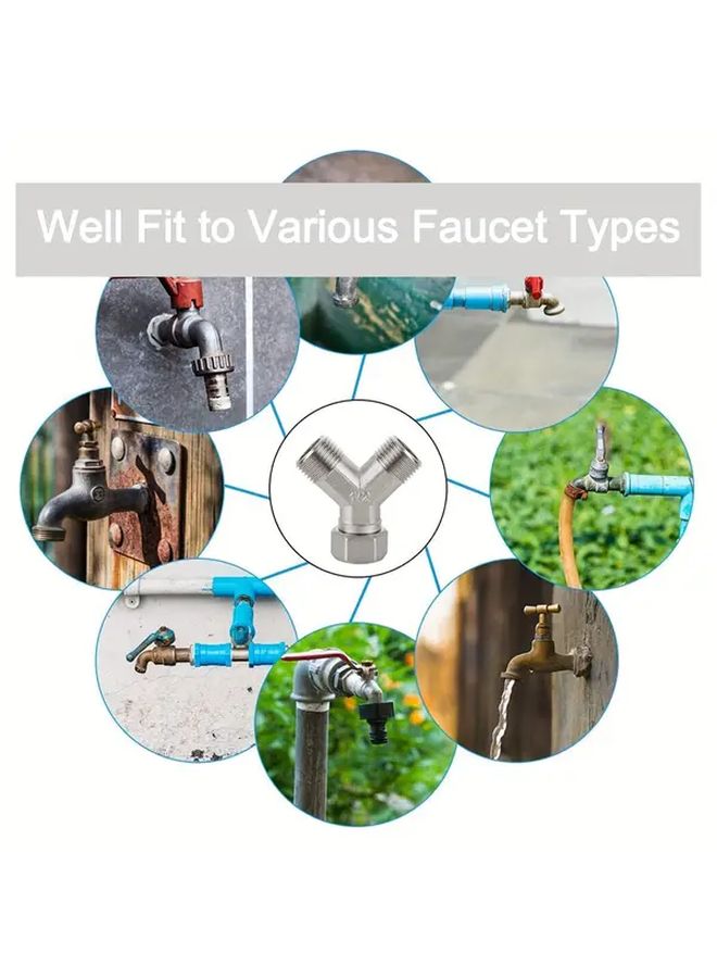 1Pc 1 2 Inch BSP Solid Brass Y Splitter Dual Water Tap Connector For Dishwasher - Image 5