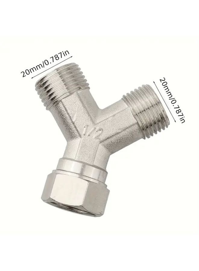 1Pc 1 2 Inch BSP Solid Brass Y Splitter Dual Water Tap Connector For Dishwasher - Image 4