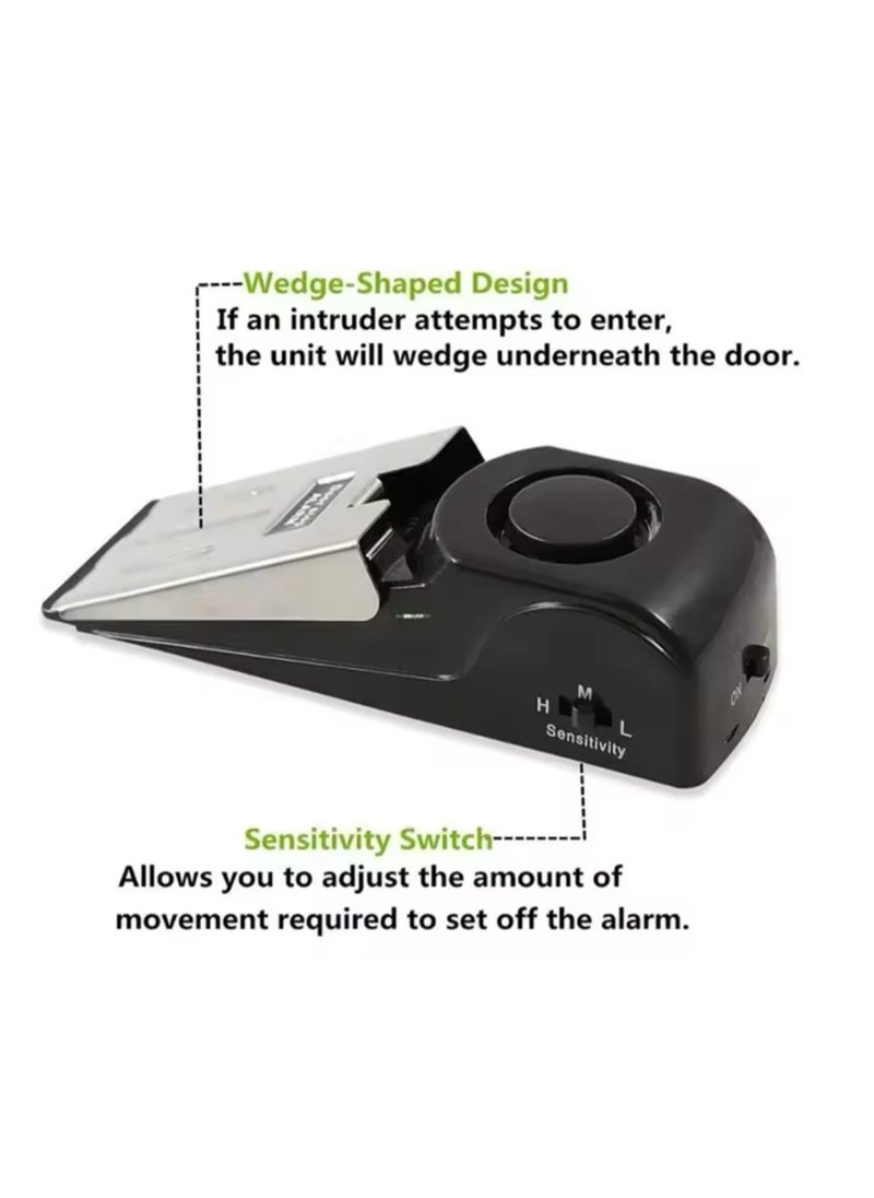 BLUE CORAL - Door Stop Alarm Anti-theft Burglar Stop System Wedge Shaped Door Stop Stopper Alarm Block Blocking System for Hotel Home - Image 1