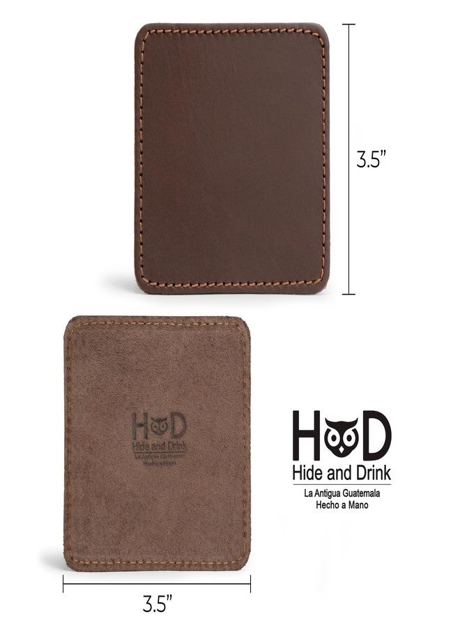 Hide & Drink Leather Coasters Set of 8, Premium Leather Table Protection for Drinks, Elegant Accessory for Home/Office, Protects Surfaces, Bourbon Table Coasters, Bar, Western (Bourbon Brown) - Image 3