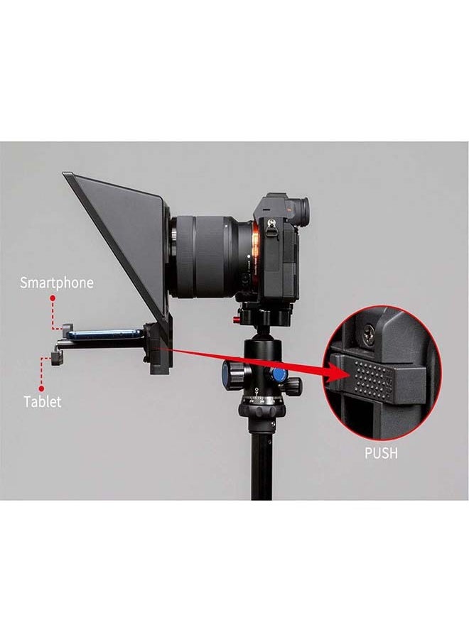 FEELWORLD TP2 Teleprompters for iPad Smartphone Tablets DSLR Cameras Adjustable APP Compatible with iOS/Android Portable Teleprompter Kit with Remote Control & Lens Adapter Rings Making Live Streaming