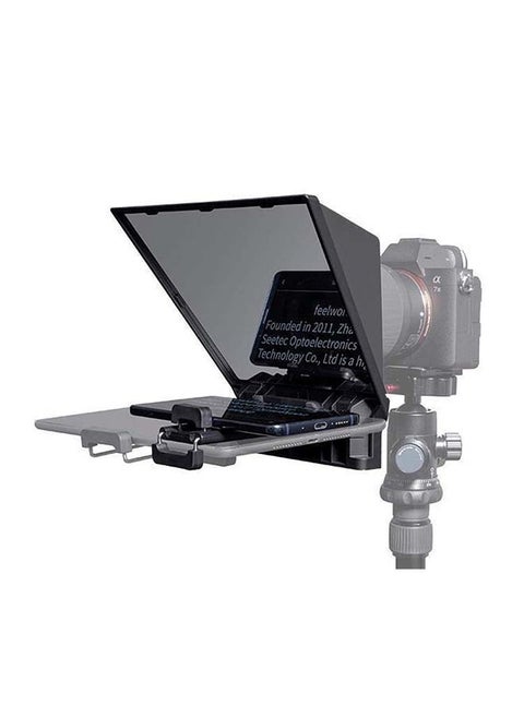 FEELWORLD TP2 Teleprompters for iPad Smartphone Tablets DSLR Cameras Adjustable APP Compatible with iOS/Android Portable Teleprompter Kit with Remote Control & Lens Adapter Rings Making Live Streaming