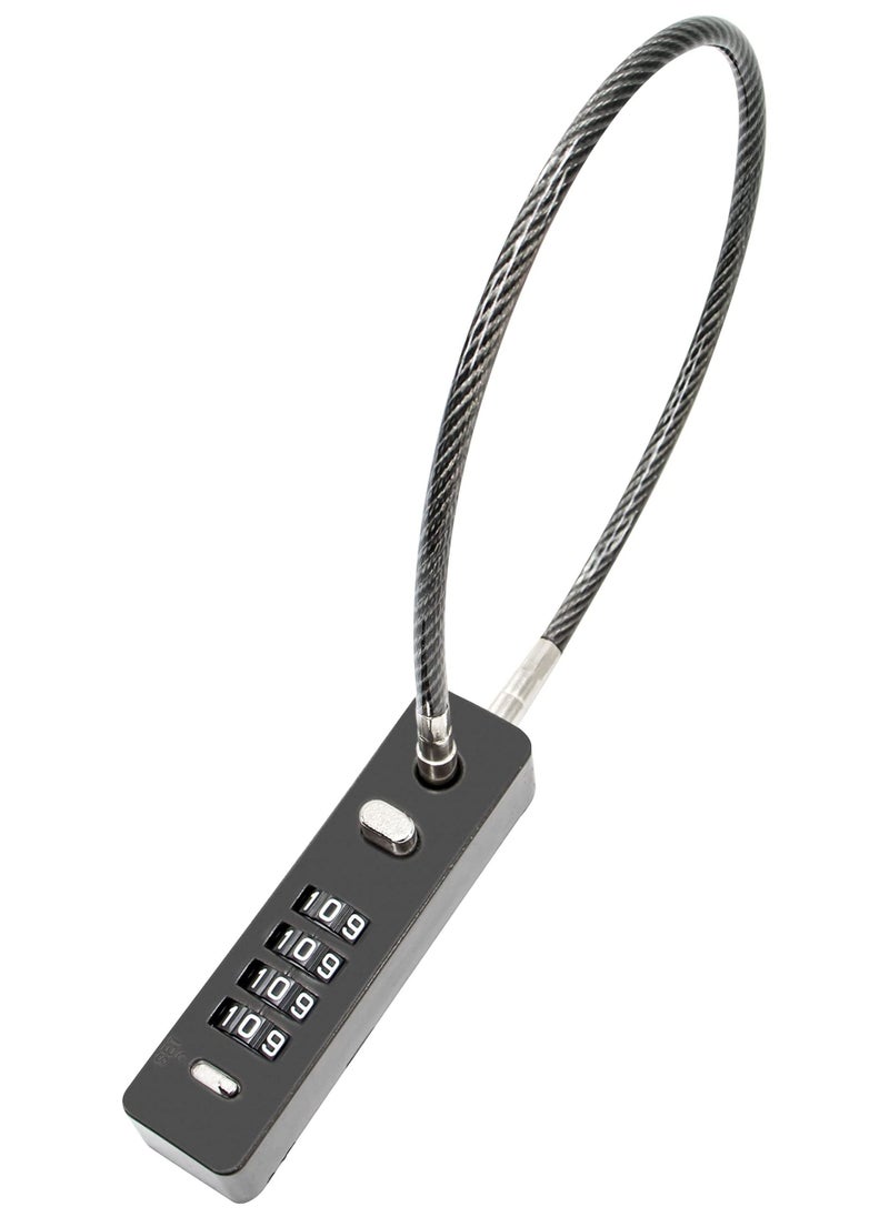 SYOSI Combination Lock Cable Security Steel Cable Luggage Lock, Bike Lock Weatherproof with Resettable Code, Braided Steel Coated Anti-Theft, Waterproof Cycling Cable Locks, Black (1.96 Feet 5 mm)  - Image 1