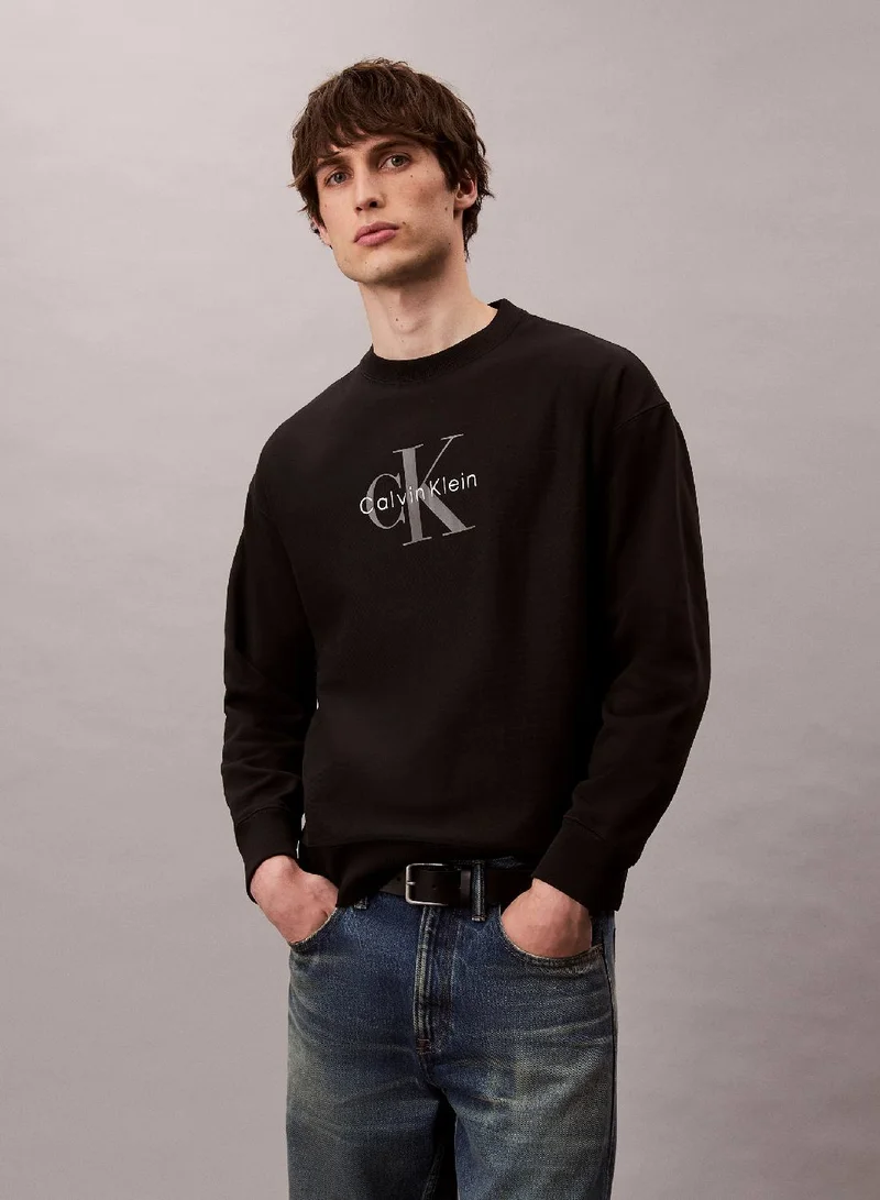 Calvin Klein Jeans Premium Terry Monogram Logo Relaxed Sweatshirt