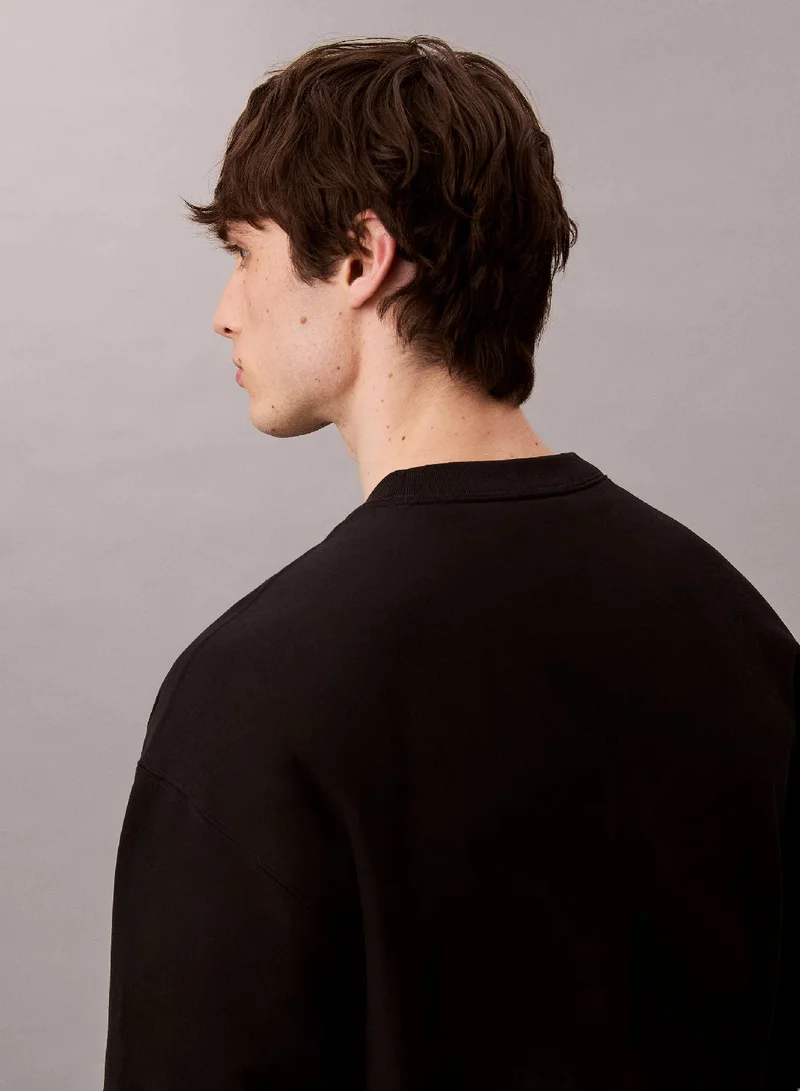 Calvin Klein Jeans  Premium Terry Monogram Logo Relaxed Sweatshirt for Men | Best Price UAE