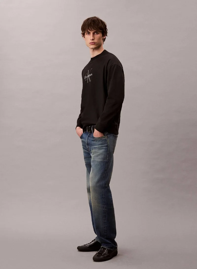 Calvin Klein Jeans  Premium Terry Monogram Logo Relaxed Sweatshirt for Men | Best Price UAE