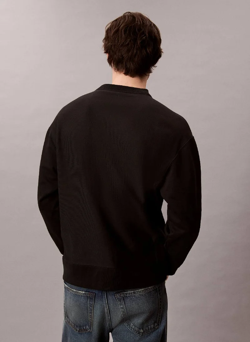 Calvin Klein Jeans  Premium Terry Monogram Logo Relaxed Sweatshirt for Men | Best Price UAE