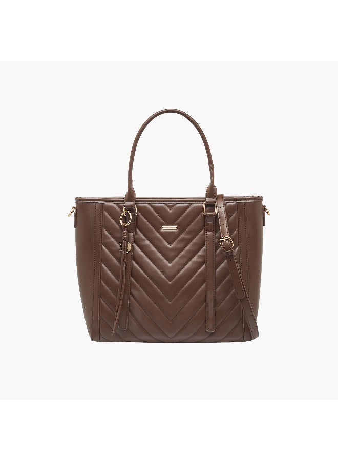 Adore Quilted Tote Bag with Detachable Strap - Image 1