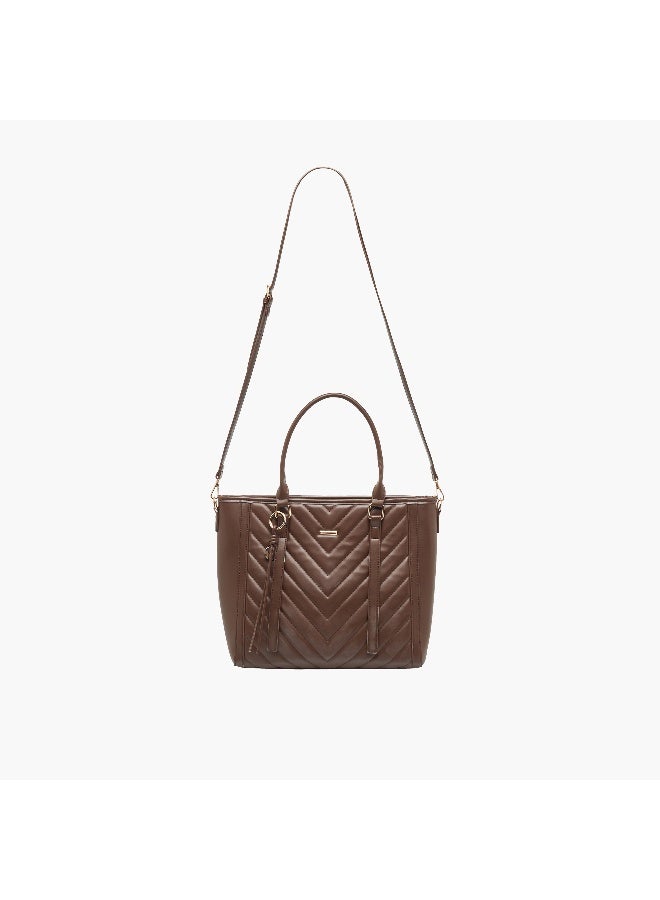 Adore Quilted Tote Bag with Detachable Strap - Image 3