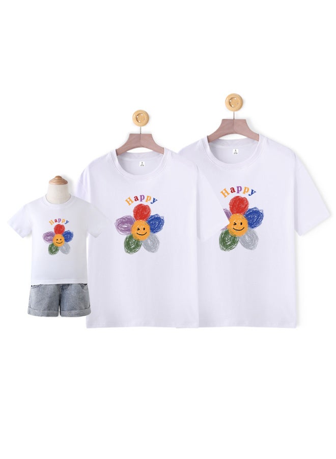 Kindergarten Student Class Clothes Group Clothes Short Sleeve Parent-child Clothes Cotton T-shirt A Family Of Three Baby Romper Jumpsuit